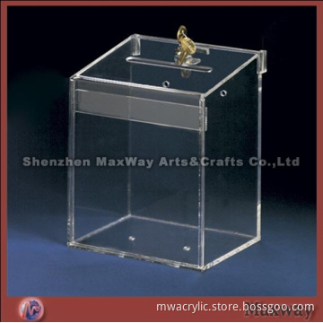 Pure Cubical Acrylic/Plexiglass Ballot/Suggestion Box